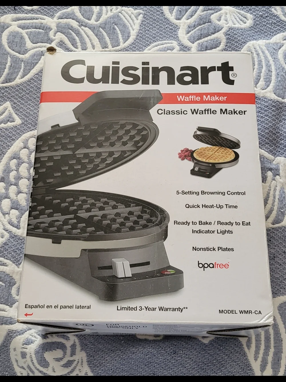 Cuisinart Black and White Classic Waffle Maker Box Art